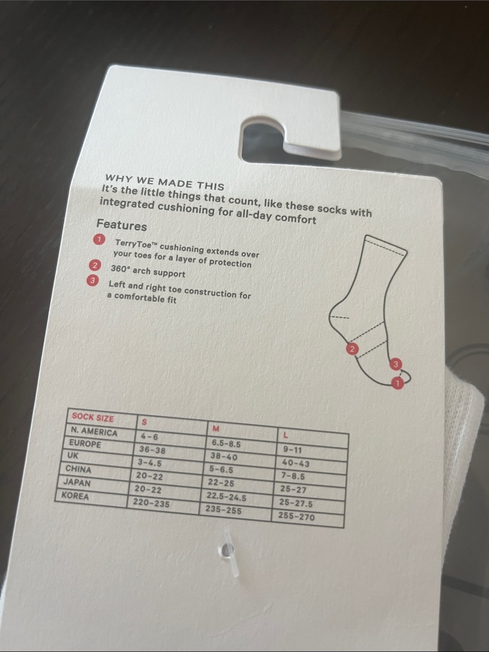 lululemon athletica Daily Essentials Crew Socks - White with Pink Accent - Picture 3 of 5